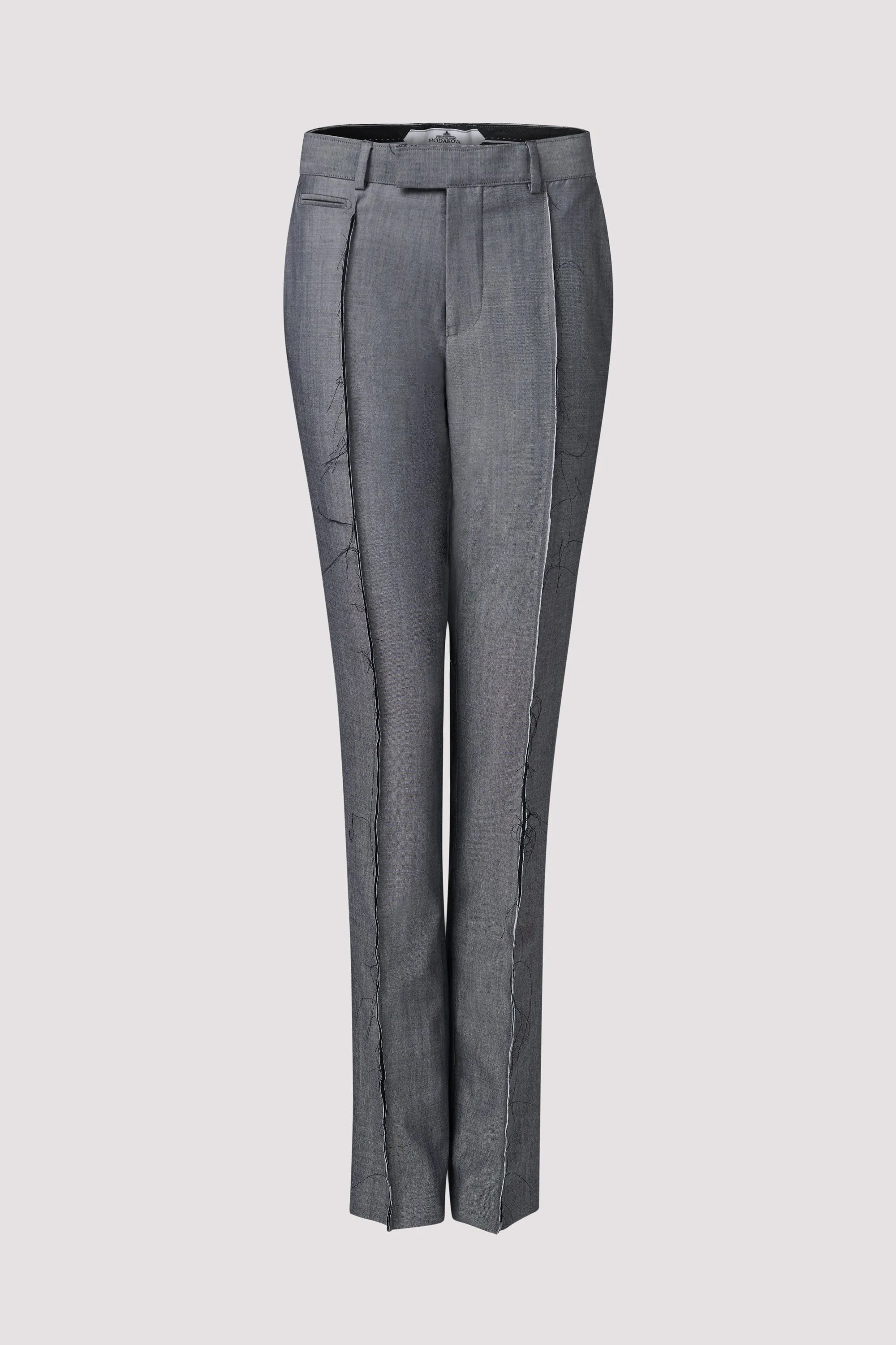 Grey Horse Hair Suit Pants